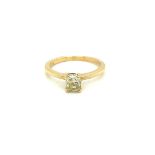 18CT Y/G DIAMOND SOLITAIRE RING, 0.66CT GIA CERTIFIED STONE NATURAL FANCY BROWNISH/YELLOW SI1 GIA