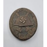 WW2 German Black Wound Badge (3rd class, representing Iron), for those wounded once or twice by