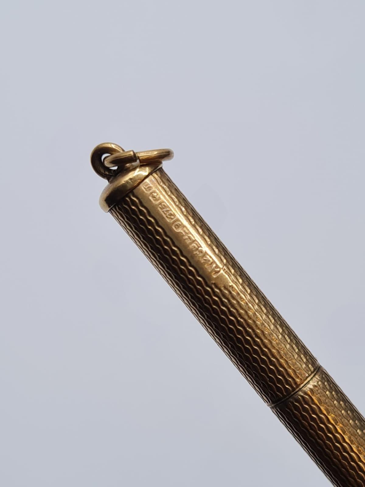 9ct gold toothpick, weight 6.2g and length 5cm - Image 3 of 3