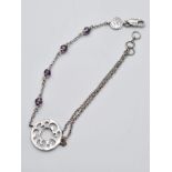 MONICA VINIDAR STERLING SILVER AMETHYST BRACELET