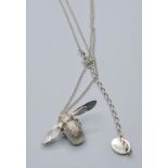 ALEX MONROE STERLING SILVER BUMBLE BEE NECKLACE