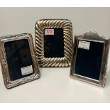 Three Vintage Silver Photo Frames, 17x12, 16x11.5, 20x16cms
