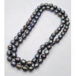 A String of Silver Hand Matched Pearls. 80cms 135g