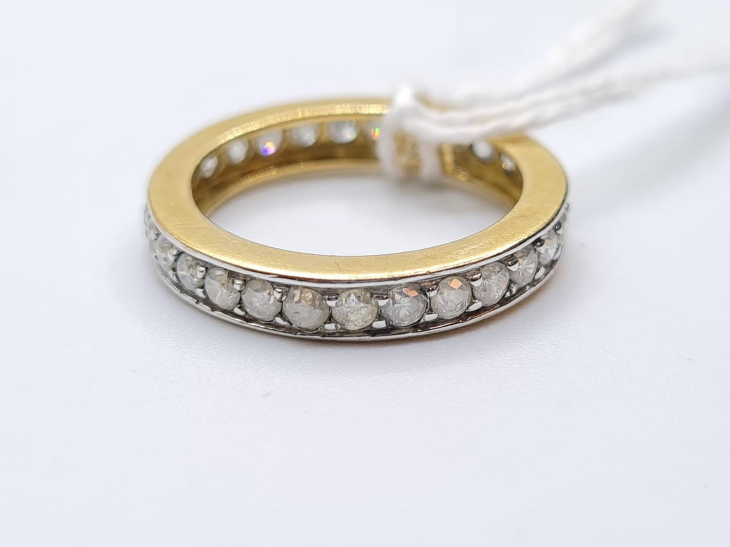 9ct Gold Full Eternity Ring With Small Diamonds 2g Size K