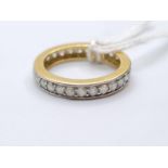 9ct Gold Full Eternity Ring With Small Diamonds 2g Size K