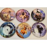 6 "spirit of the skies" collectors plates depicting Native American scenes. 21cm diameter, All