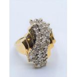 A 10ct gold dress ring with diamonds, weight 6.8g & size Q