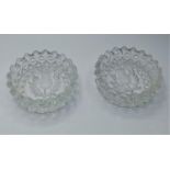 Vintage pair of Edinburgh crystal trinket dishes. Having Scottish thistle emblem impression to