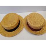 2 Straw Hats (Boater Style)