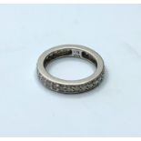 9ct white gold eternity ring with 0.73ct diamonds, weight 2.15g and size K