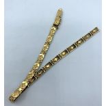 Vintage 14K Yellow Gold Floral Bracelet, weight 9g and 19cm long approx