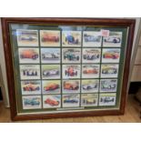 25 Framed Early Grand Prix Cards from The Rainbow Press with Clear Guass Back so Car Information can