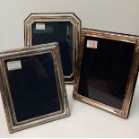 3 Vintage Silver Edged Photo Frames, 21 x 26, 30 x 25 and 25 x 20 cm