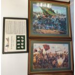 Framed Battle of Gettysburg Montage and Two 20th c American Civil War Framed Prints by Don Troiani