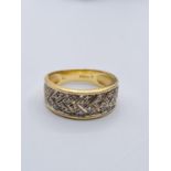 14CT Y/G DIA SET BAND RING 3.3G, SIZE L