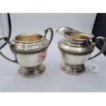 Etruscan Style Silver Plated Creamer and Sugar Bowl