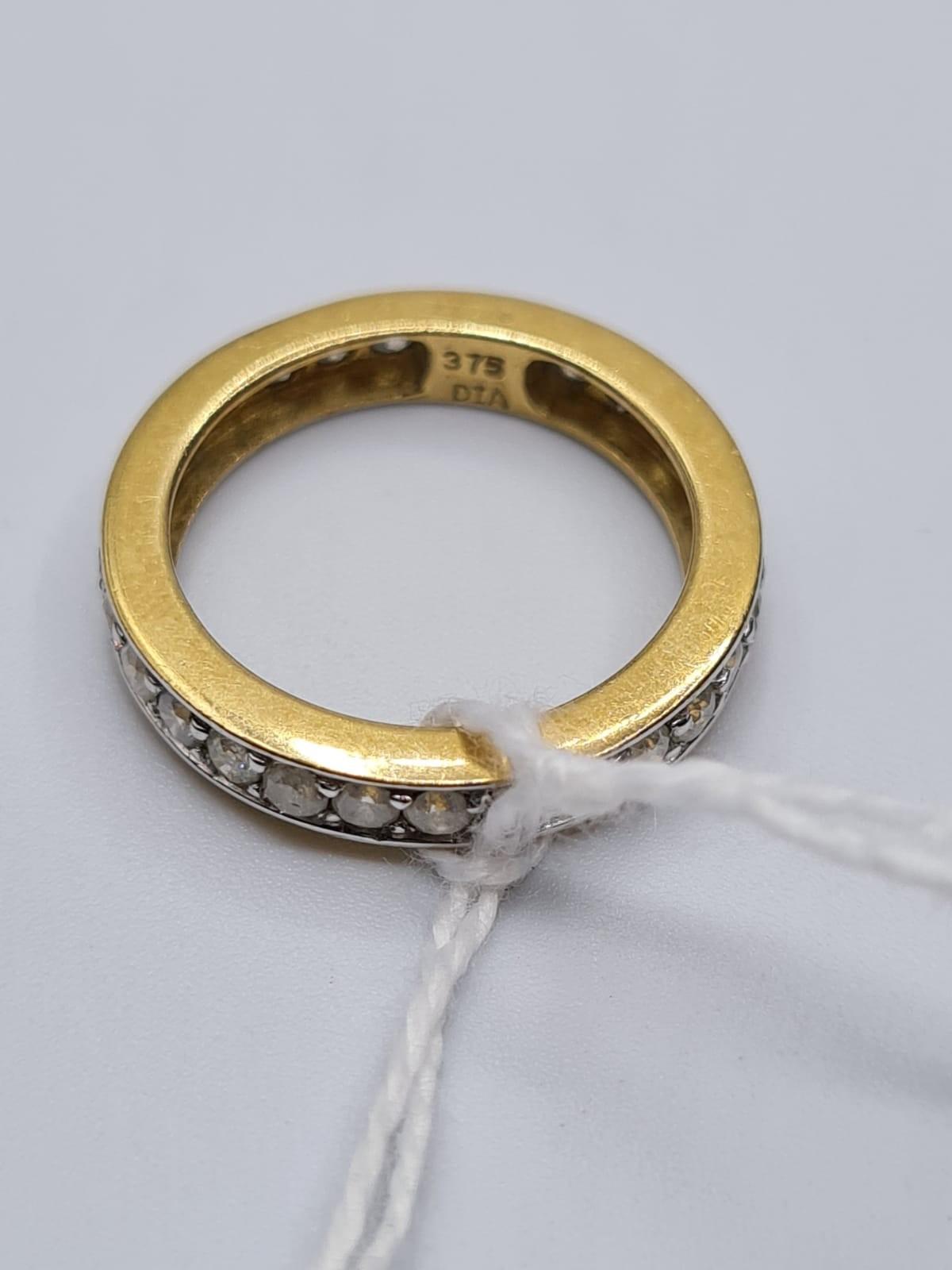 9ct Gold Full Eternity Ring With Small Diamonds 2g Size K - Image 3 of 4