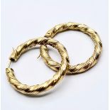 9ct Gold Hoop Earrings 6.4g