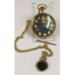 Vintage OMEGA pocket watch with masonic dial and chain