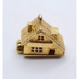 9ct Gold Charm/Pendant in the form of Chalet Style House 4.1g