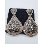 Antique gold and silver diamond earrings with 9ct plus diamonds