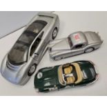 Two 1/18 scale Jaguar cars and 1/12 Jaguar (3)