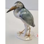 Volkstedt Porcelain Heron. Height 18 cm. In excellent condition