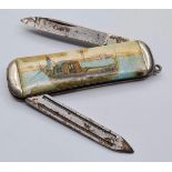 Vintage Pen Knife form Venice Italy 1940/50?s, Having coloured pictures to both sides of canal