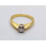 Solitaire Diamond Ring in 18ct Gold with a 25ct Diamond 3.5g Size N