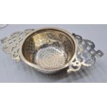 H/M Chester Silver Tea Strainer by George Nathan & Ridley Hayes 1912. Height:30mm Width:113mm