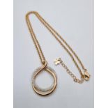 SWAROVSKI ROSE GOLD VERMEIL PENDANT ON CHAIN, 47.5CM