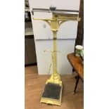 Vintage 'Stevens & Son' platform scales with sliding weights. 126cm Tall