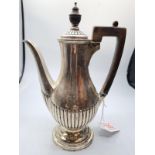 H/M Silver Water Jug with Gadrooned Detail & Crisp Hallmarks Including Finial. Height: 20cm. 320