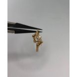 18k yellow gold ring with diamonds; 3.7g; size N (ECN 329)