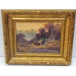 An oil painting in "Expressionist" manner on wood, signed H. Bernard and dated 1905. In glided