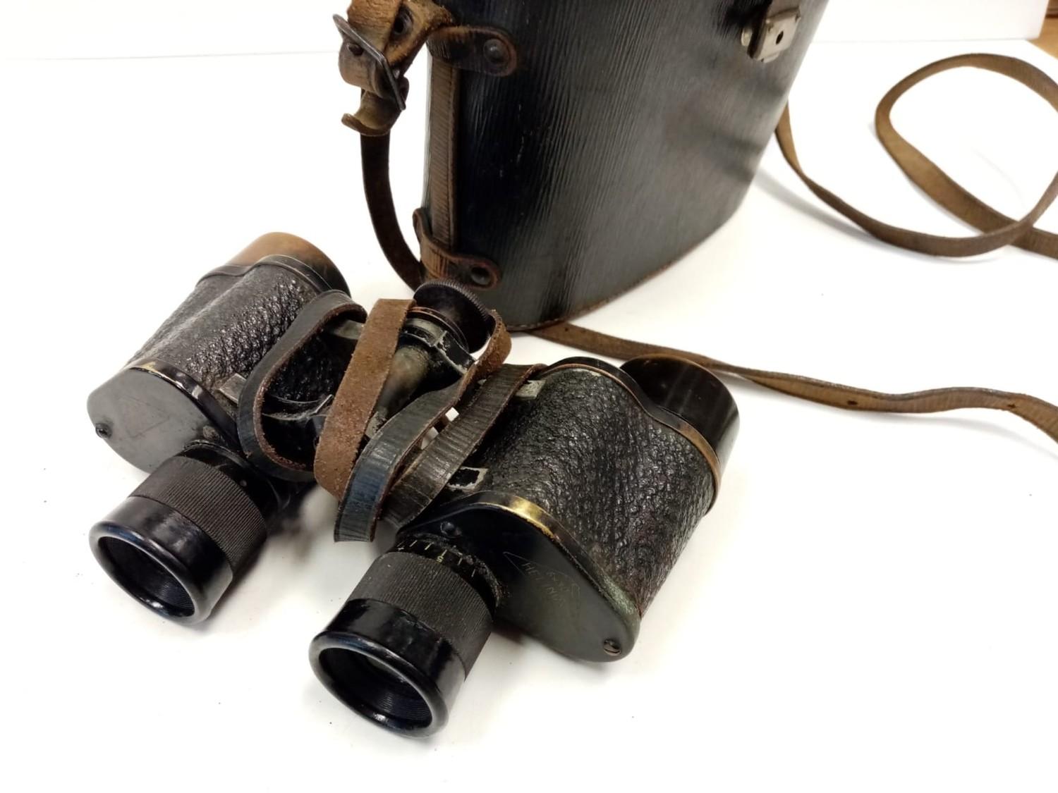 German Military independently focusing, sealed binoculars circa 1920?s used during WW2 for sure as - Image 2 of 4