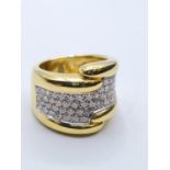 18CT Y/G LEO PIZZO SIGNED DIAMOND RING 15.7G 1.40CT APPROX, SIZE M/N