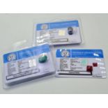 Ruby, Emerald and Blue Sapphire - Set of 3 Certified Gemstones