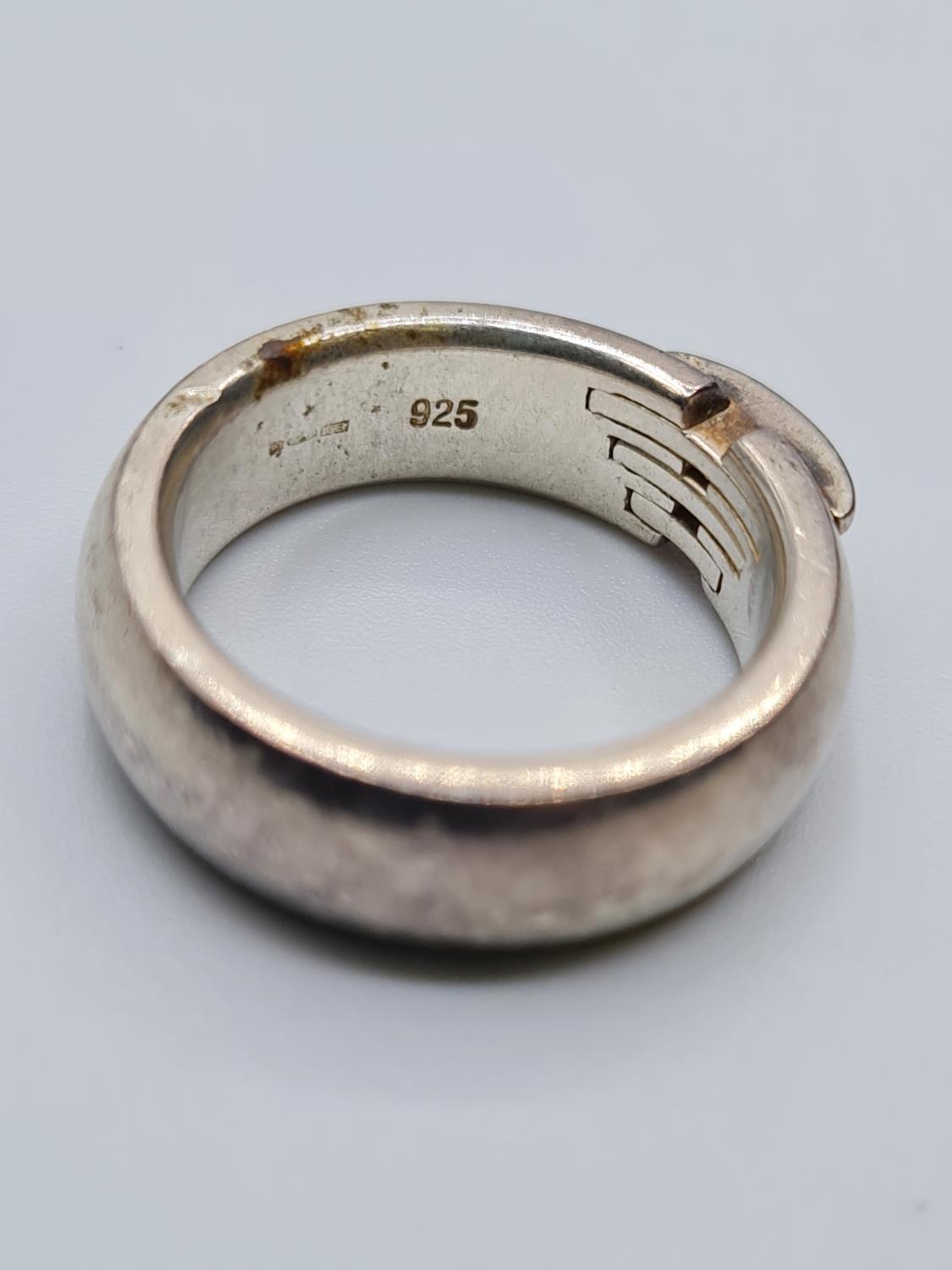 SILVER ARMANI BAND RING, SIZE K - Image 3 of 3