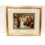 The wedding morning coloured engraving, by J H F Bacon (1866-1913) gold frame