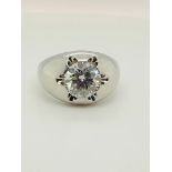 Platinum 4.20ct diamond solitaire ring, round brilliant cut with colour G, clarity VS2 in