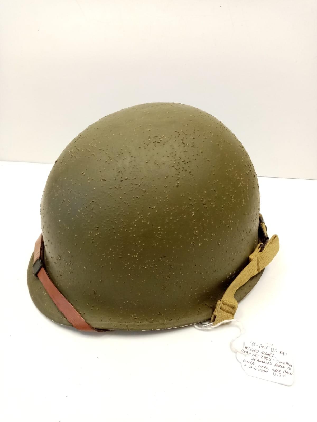 WW2 D-Day US McCord M1 Helmet. Batch No:280G which dates June 1944. Complete with a Seaman?s Paper - Image 2 of 4