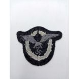 Original Luftwaffe Pilots badge in Cloth, worn on the Fliegerbluse or Service Tunic'
