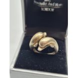 SILVER DOLPHIN RING, SIZE P