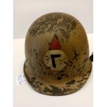 Gulf War Iraqi Republican Guard Helmet. Arabic No 2 in a white circle. Maybe from the 2 nd