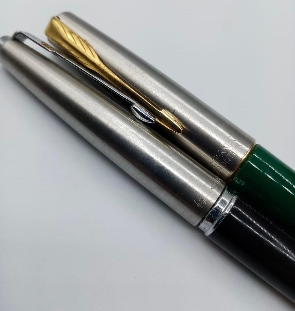 Pair of Parker Fountain Pens, 1x Regular Ink Filler. 1x Cartridge Ink System. - Image 2 of 4