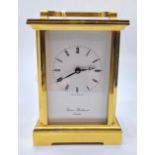 Thomas Brathwaite brass eight day carriage clock, 11cms tall & 8cms wide