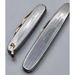 2x Vintage Stainless Steel Pen Knife by Richards of Sheffield. 1x Twin Blades with Blank