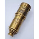 A seven draw brass marine telescope, stamped ? W. Ottway & Co. Ltd, Ealing, London 1915.