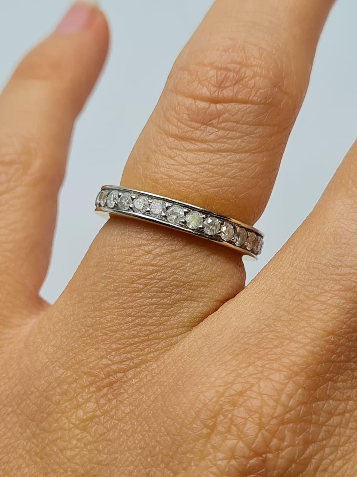 9ct Gold Full Eternity Ring With Small Diamonds 2g Size K - Image 4 of 4